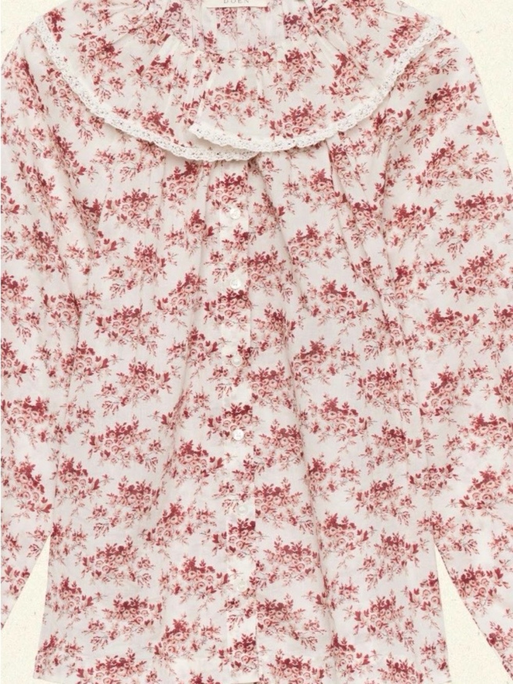 Doen Jean Top in Ivory Rosier Floral - excellent preloved condition